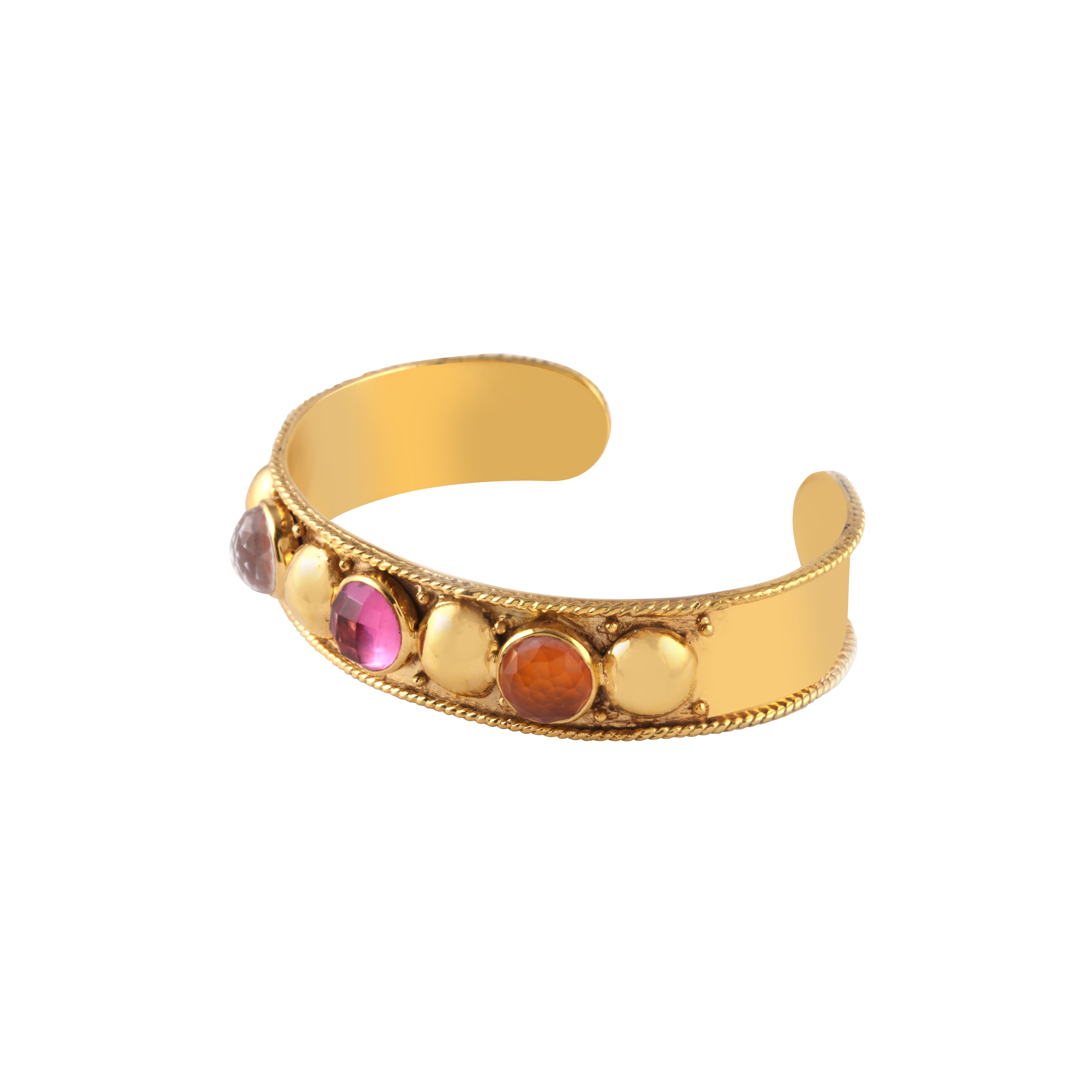 Pink Stone Open Bangle