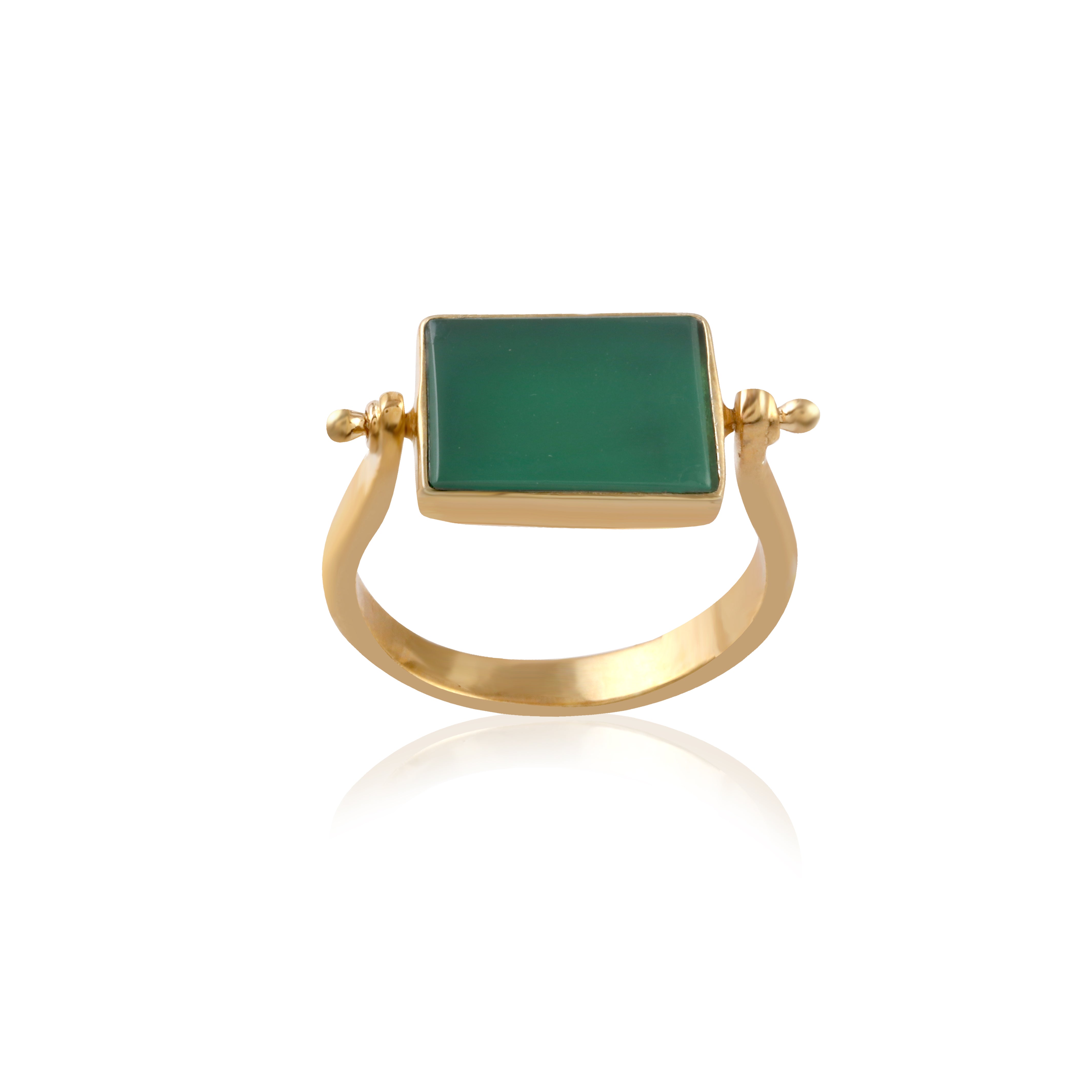 Green Onyx Reversible Ring
