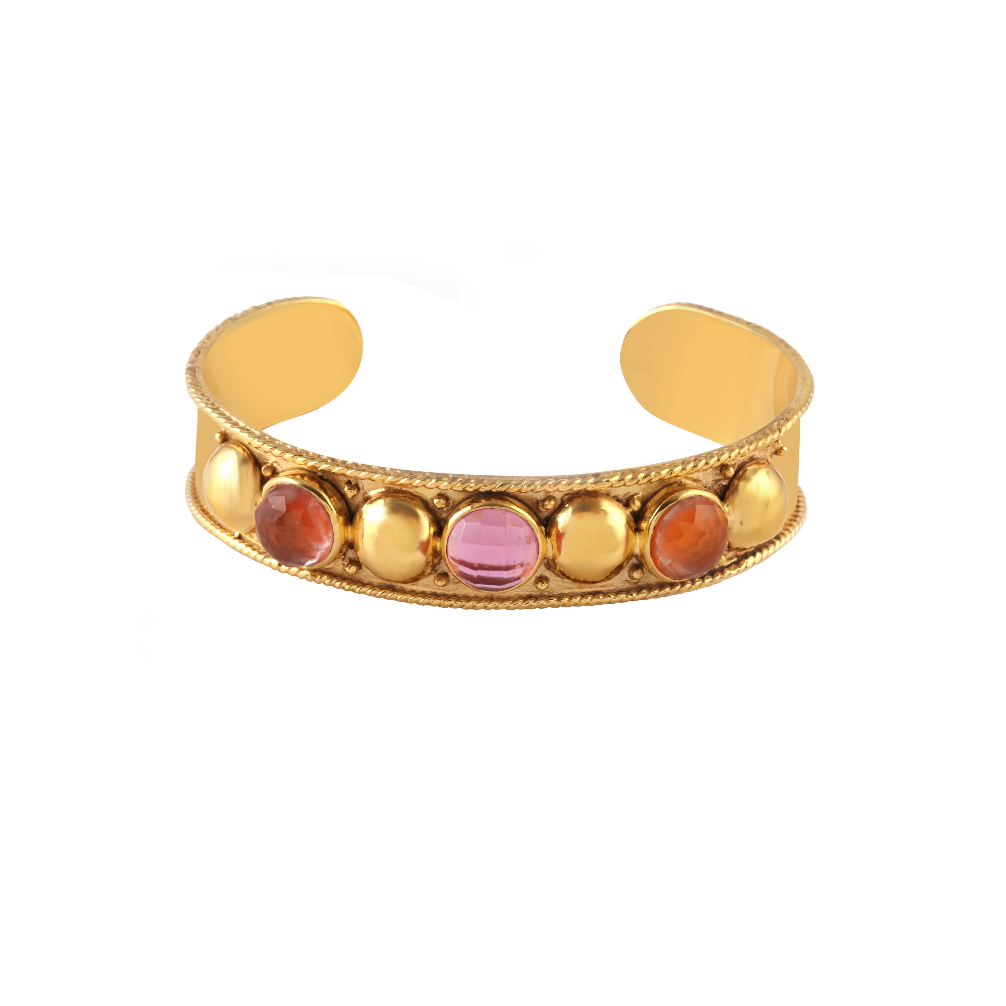 Pink Stone Open Bangle