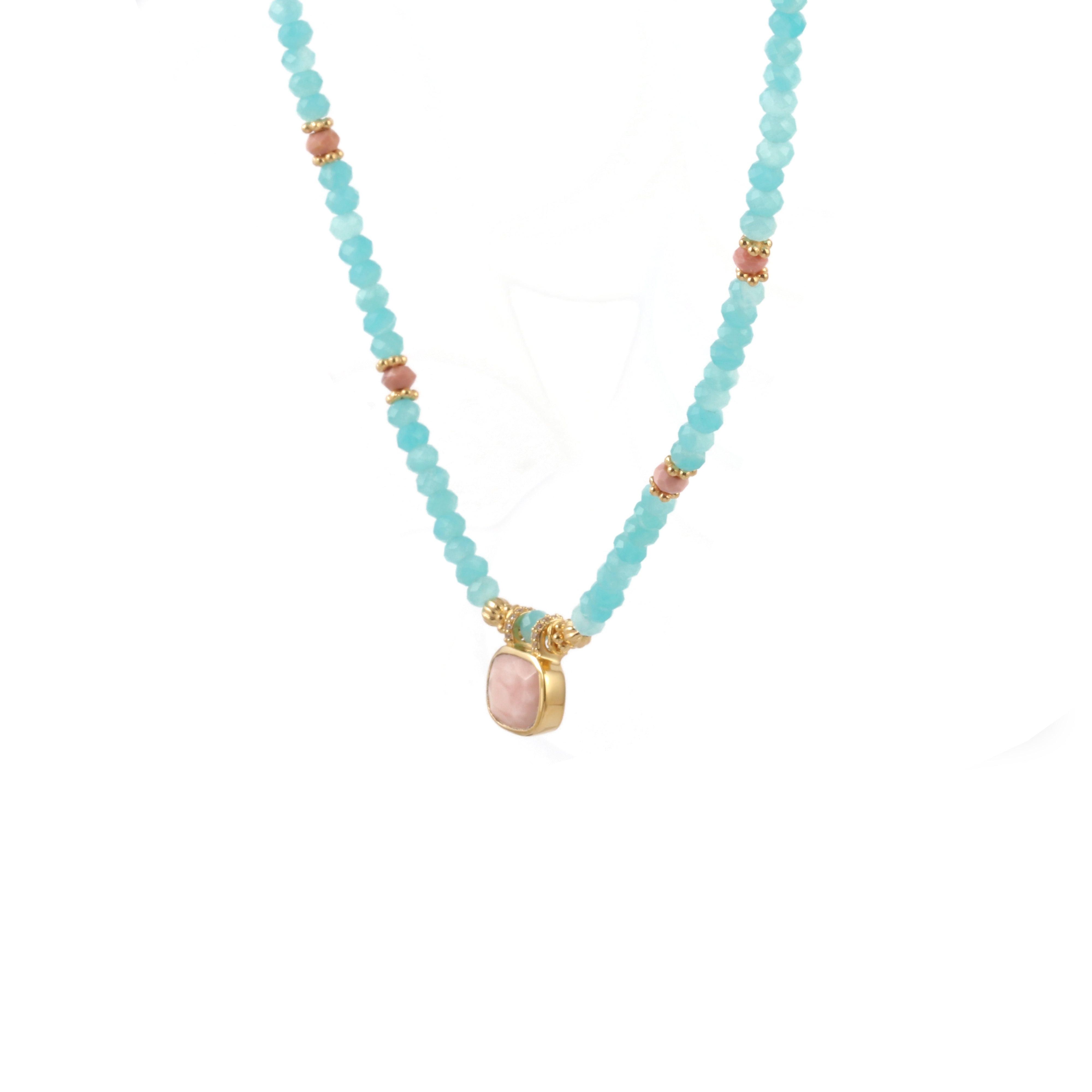 Studded Necklace in Brass