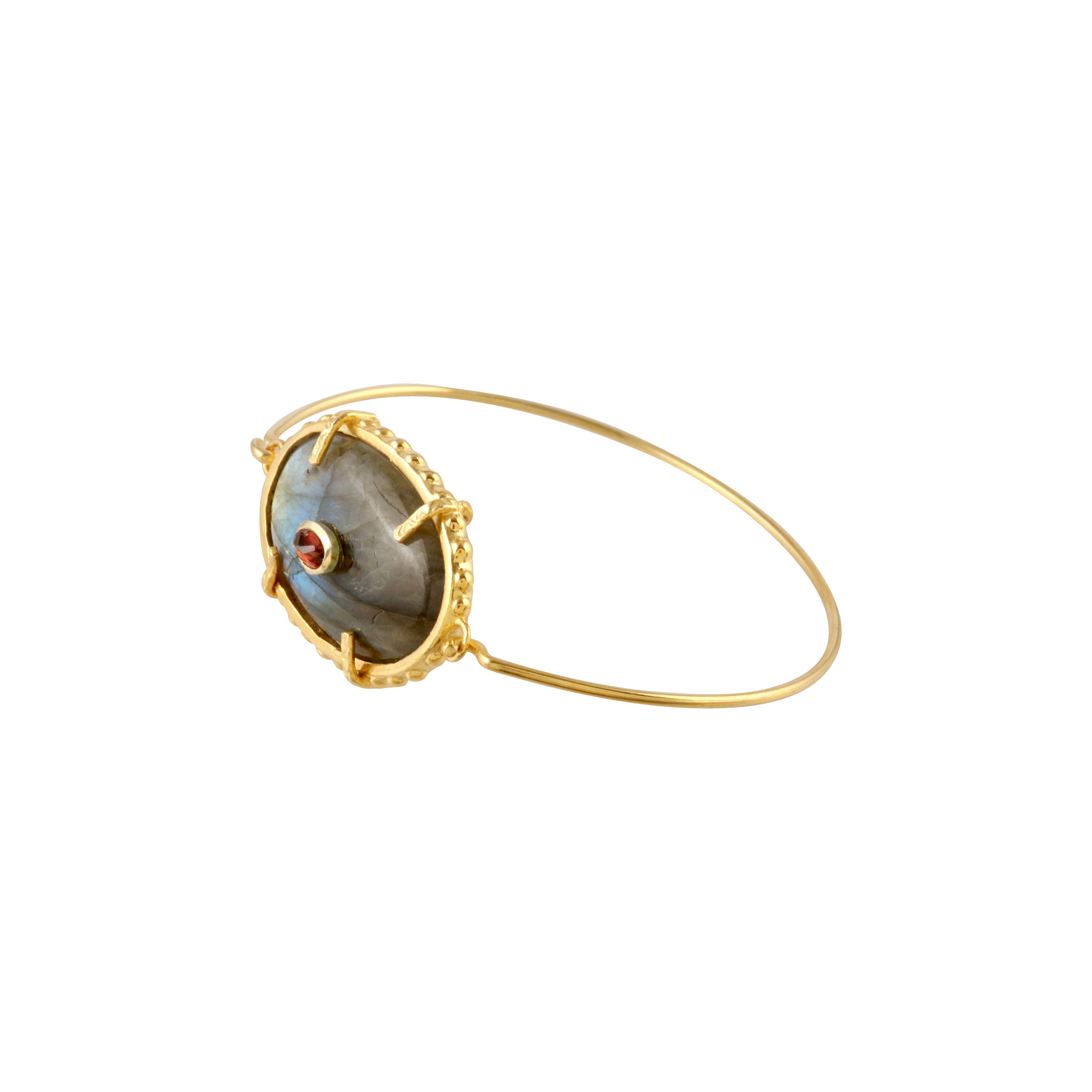 Garnet Labradorite Bangle
