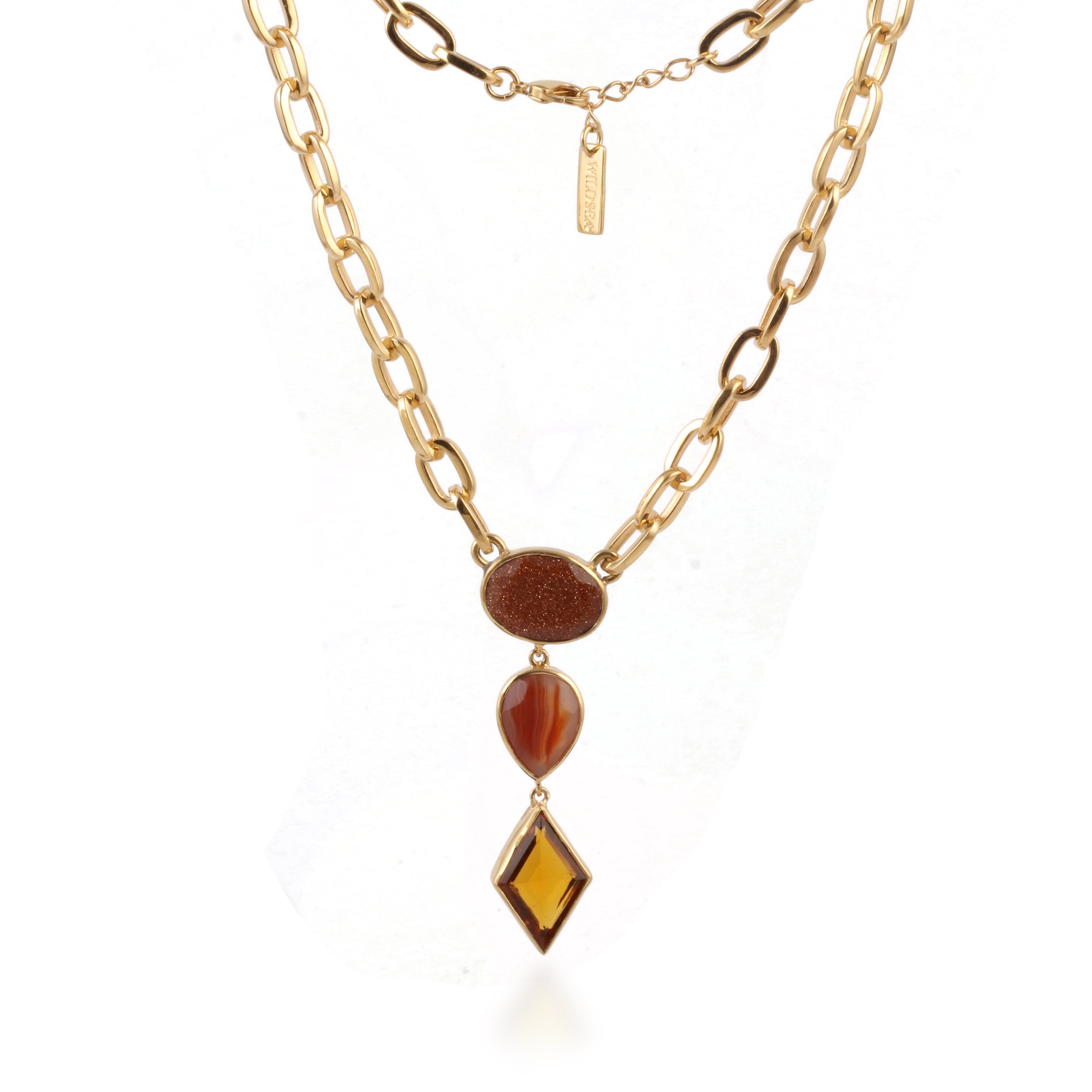 Studded Necklace in Brass