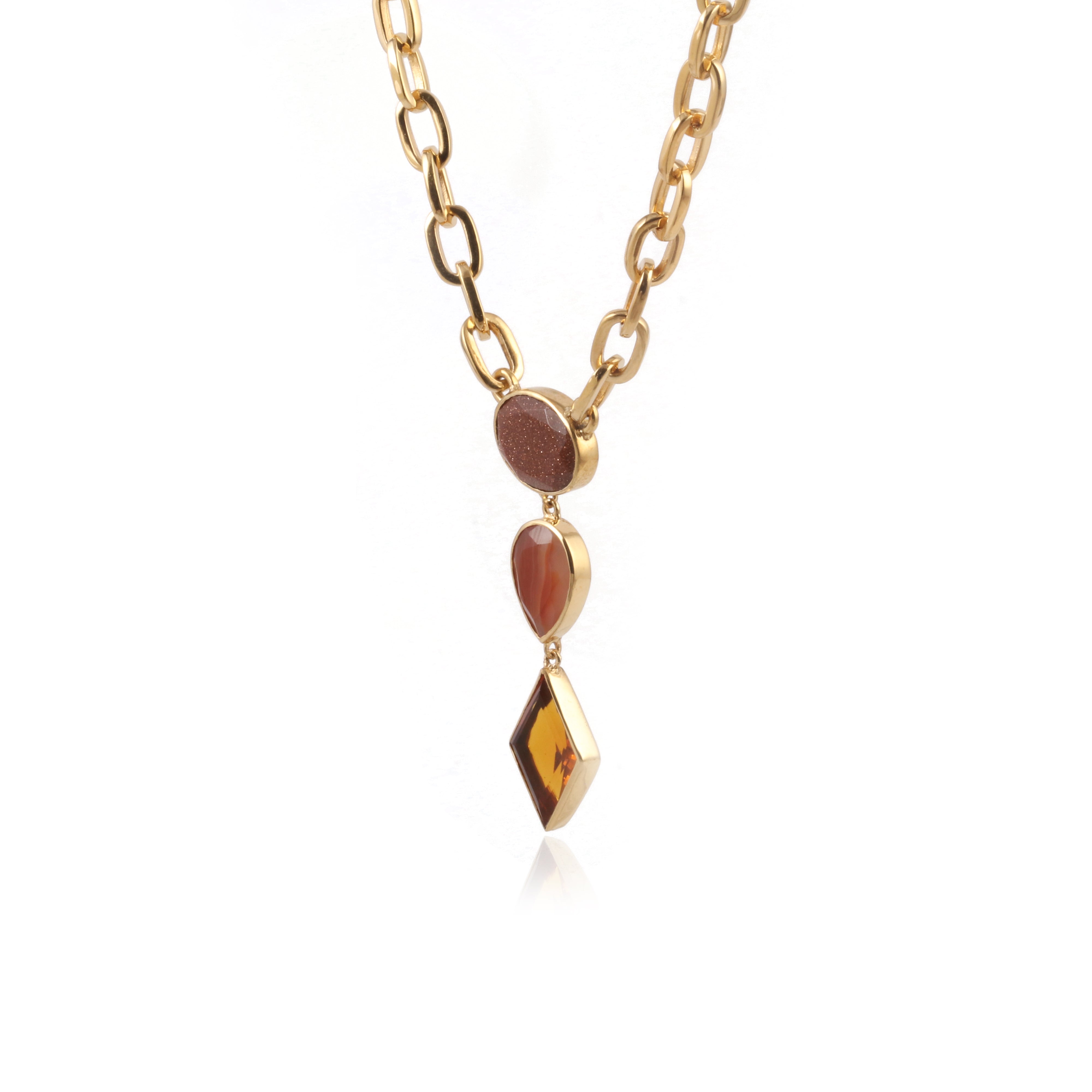Studded Necklace in Brass